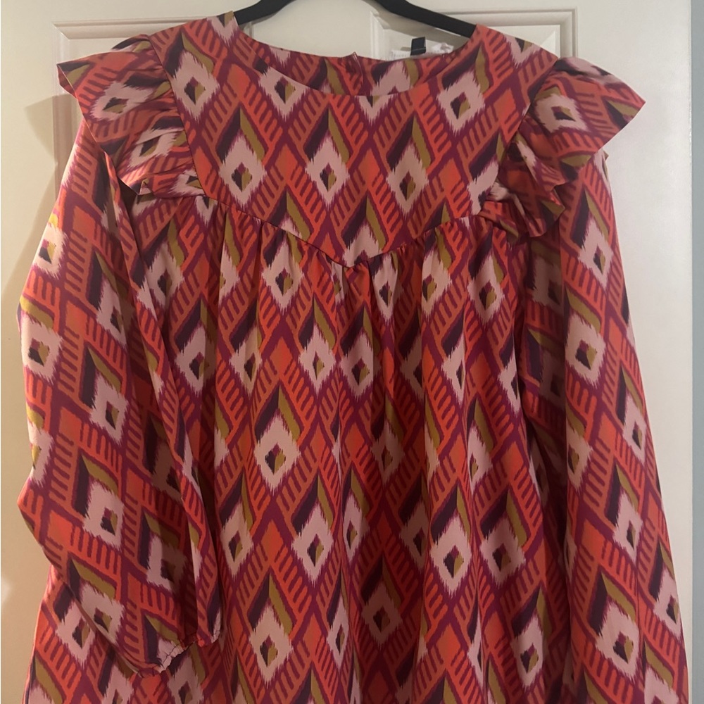 Geometric Patterned Michelle McDowell Top Size XL